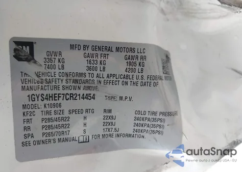 2012 Cadillac Escalade Esv Luxury from USA, damaged, VIN 1GYS4HEF7CR214454